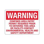 Warning Confined Area Entry Permit Reqd. Prior To Entering
